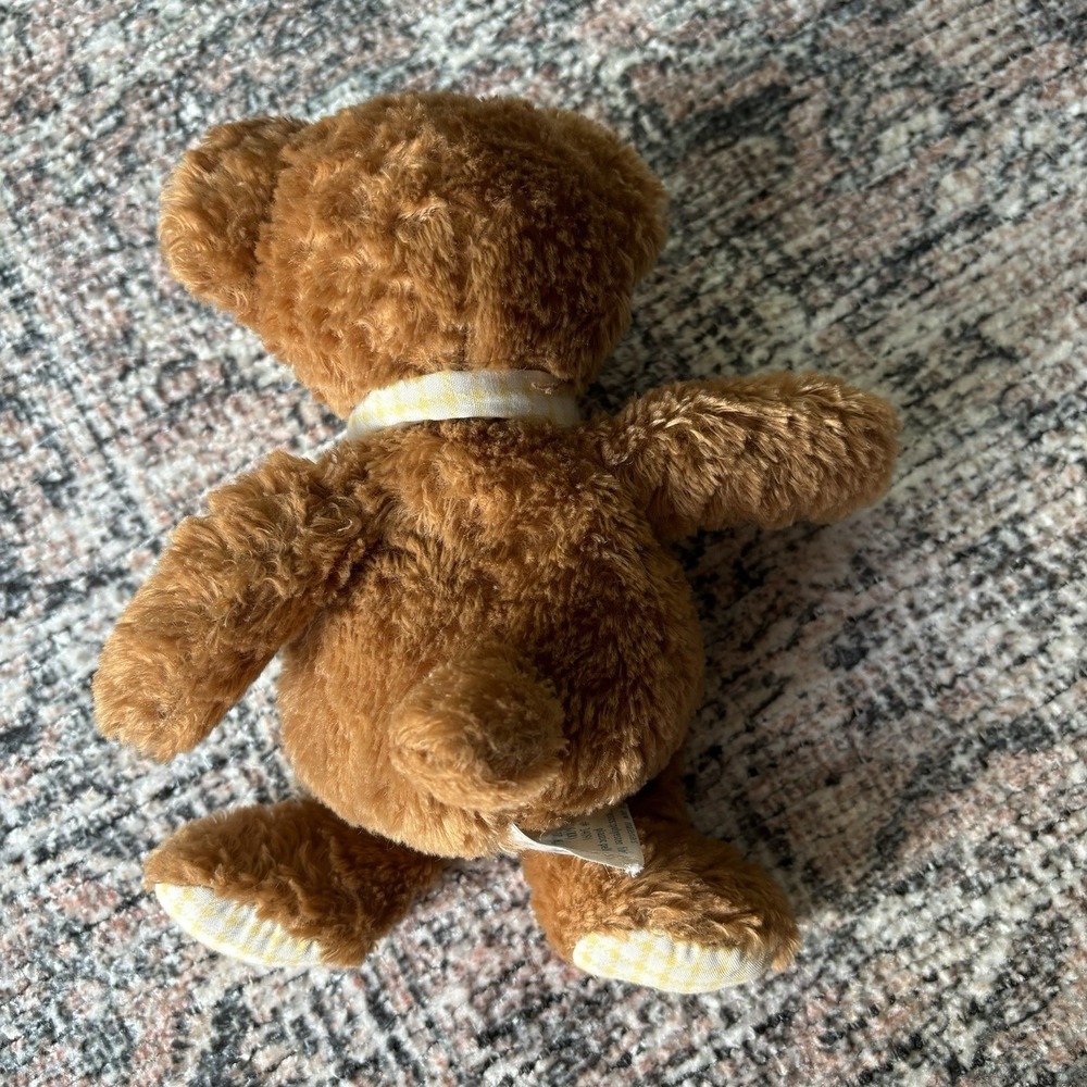 Carter's Just One Year 7" Small Plush Bear Brown Prestige 34091 Beanbag Rattle - Picture 3 of 7
